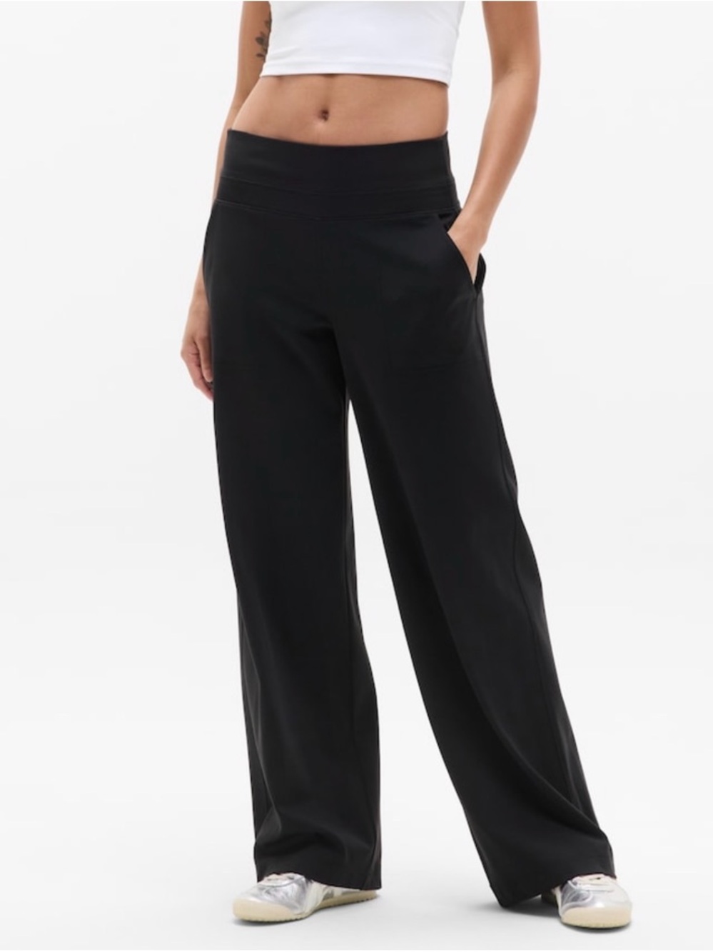 Athleta Venice Flare Pants Black High Rise Wide Leg XS